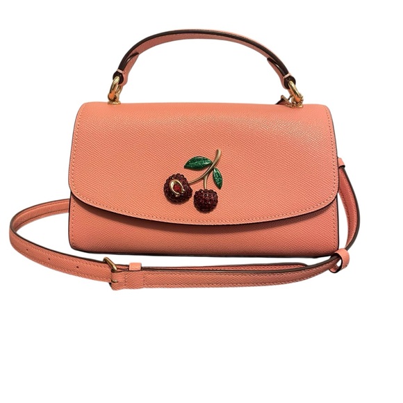Coach Tilly Satchel‎ 23 With Cherry Leather Pink Crossbody NWOT